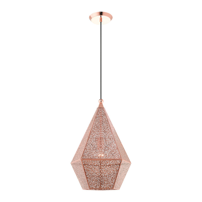 Livex Lighting 48924-86 One Light Pendant, Rose Gold