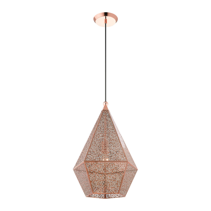 Livex Lighting 48924-86 One Light Pendant, Rose Gold