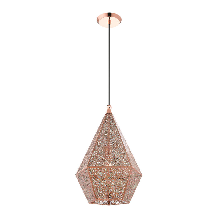 Livex Lighting 48924-86 One Light Pendant, Rose Gold