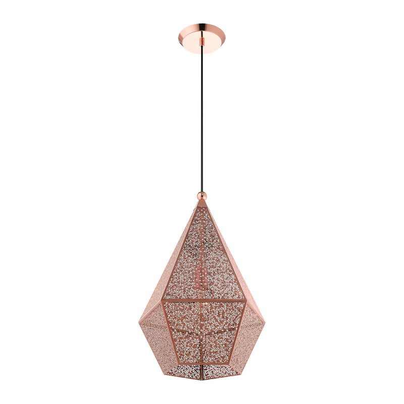 Livex Lighting 48924-86 One Light Pendant, Rose Gold