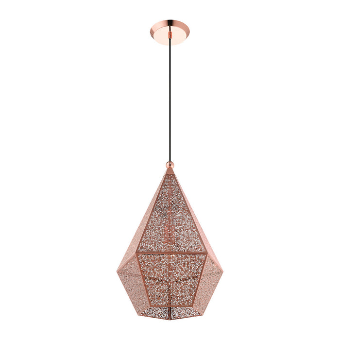Livex Lighting 48924-86 One Light Pendant, Rose Gold