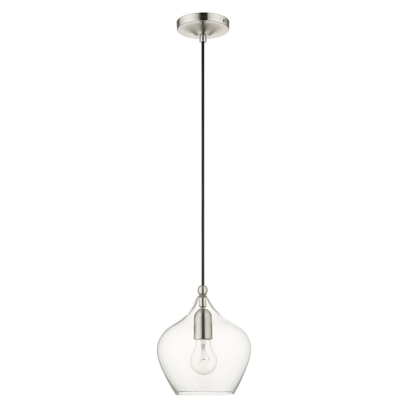 Livex Lighting 49088-91 One Light Pendant, Brushed Nickel