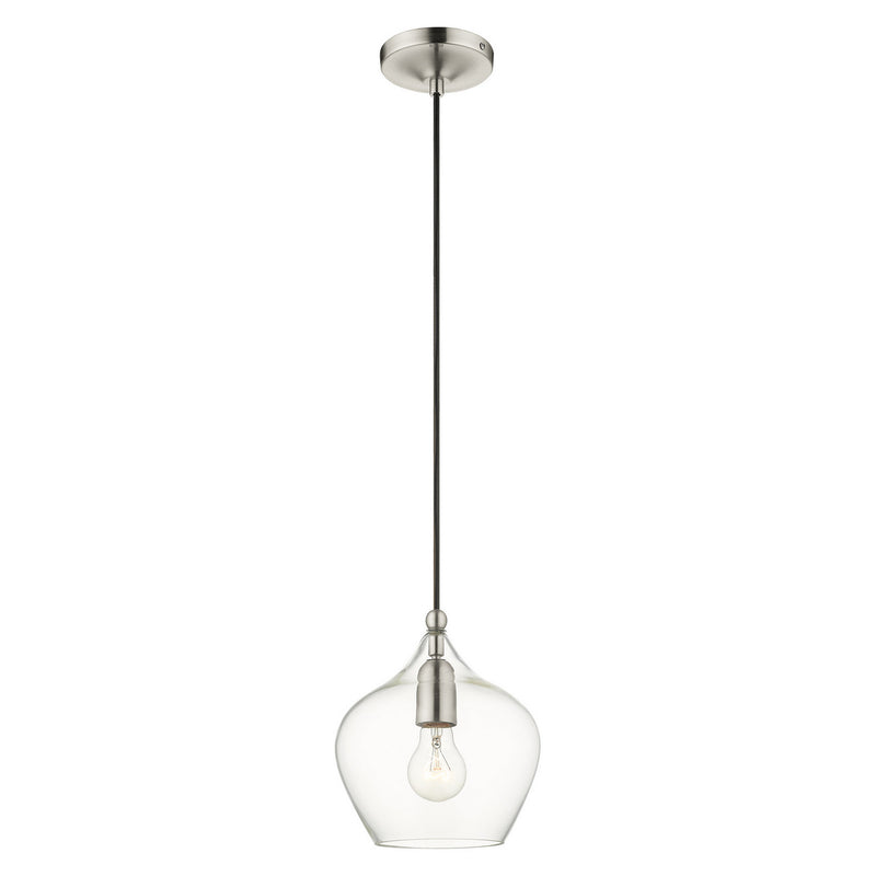 Livex Lighting 49088-91 One Light Pendant, Brushed Nickel