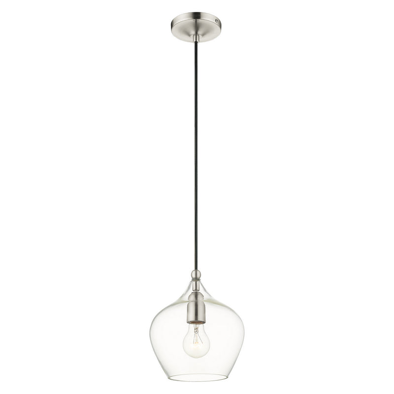 Livex Lighting 49088-91 One Light Pendant, Brushed Nickel