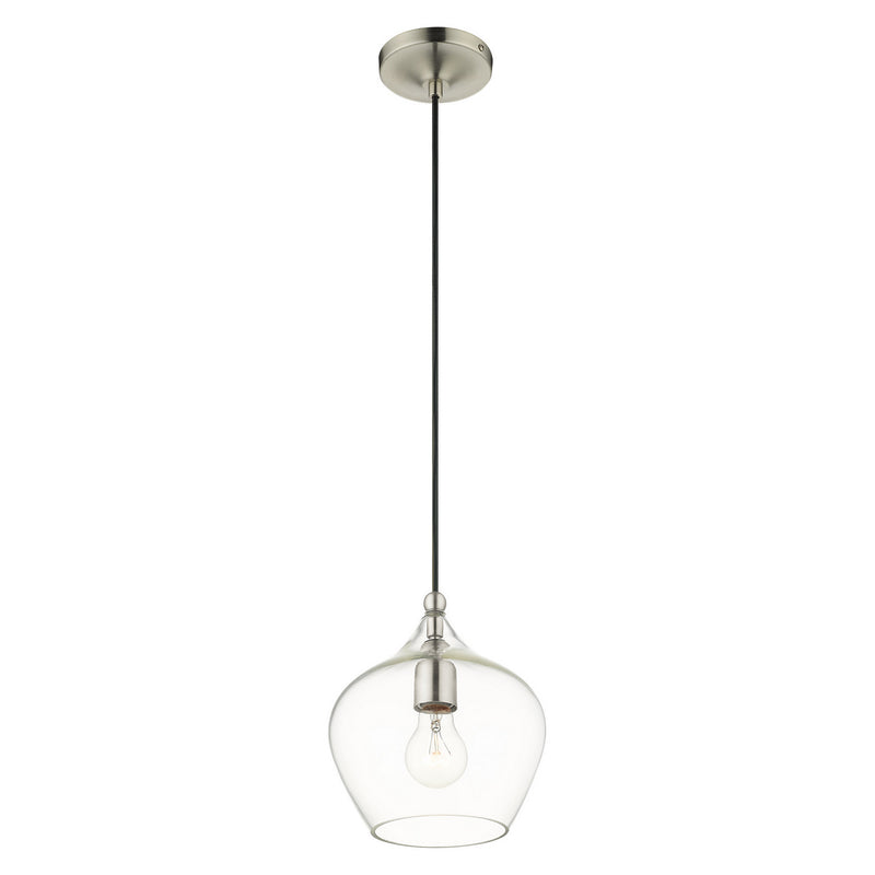 Livex Lighting 49088-91 One Light Pendant, Brushed Nickel