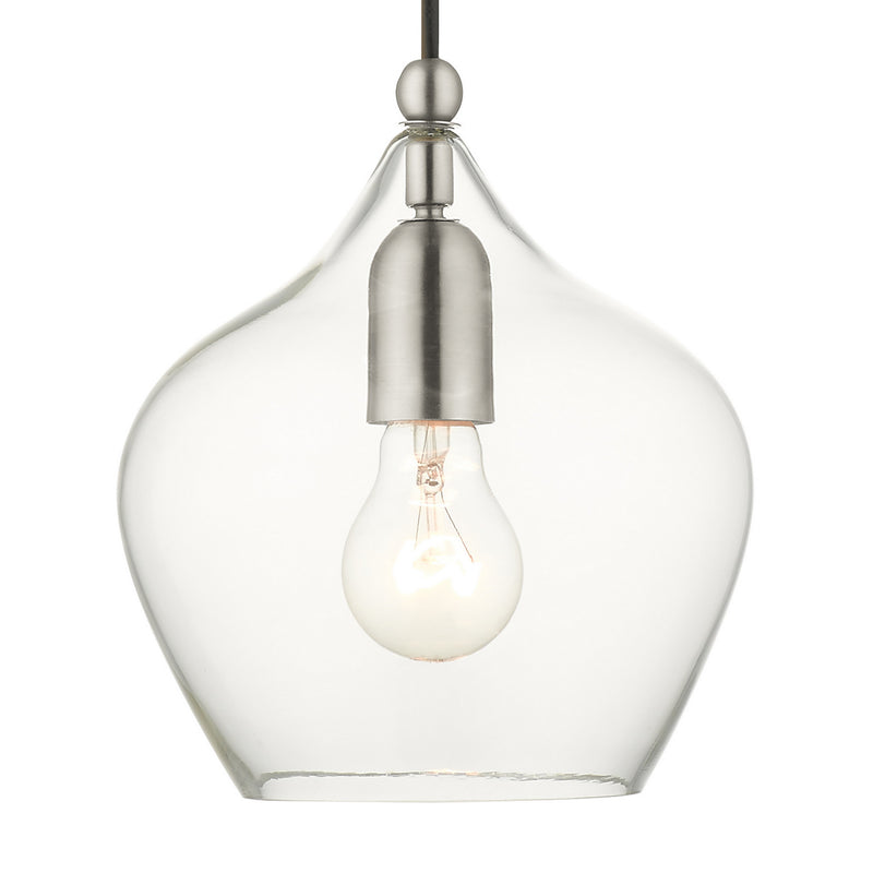 Livex Lighting 49088-91 One Light Pendant, Brushed Nickel