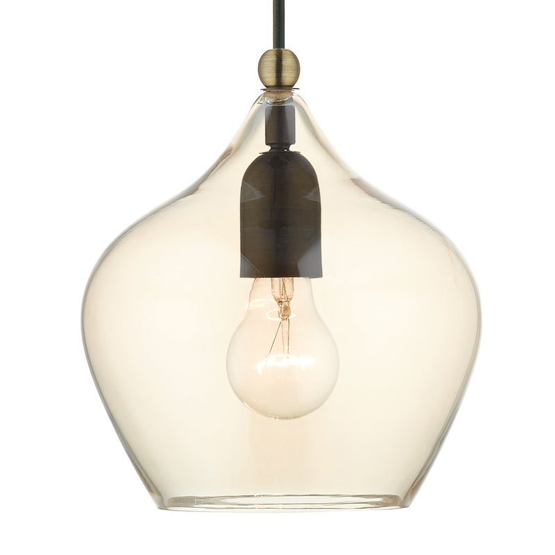Livex Lighting 49089-92 One Light Pendant, English Bronze w/ Antique Brasss