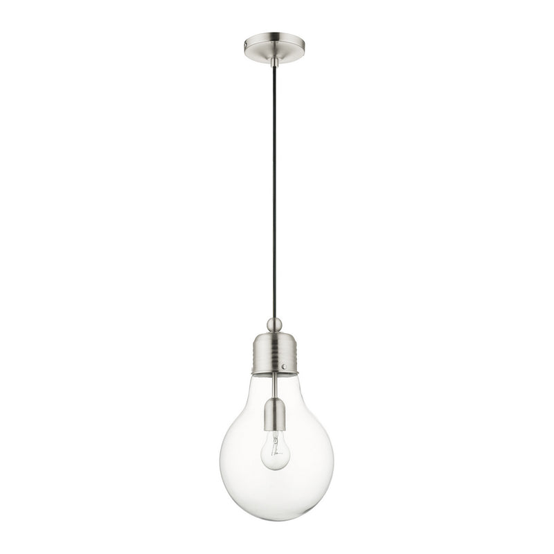 Livex Lighting 49092-91 One Light Pendant, Brushed Nickel