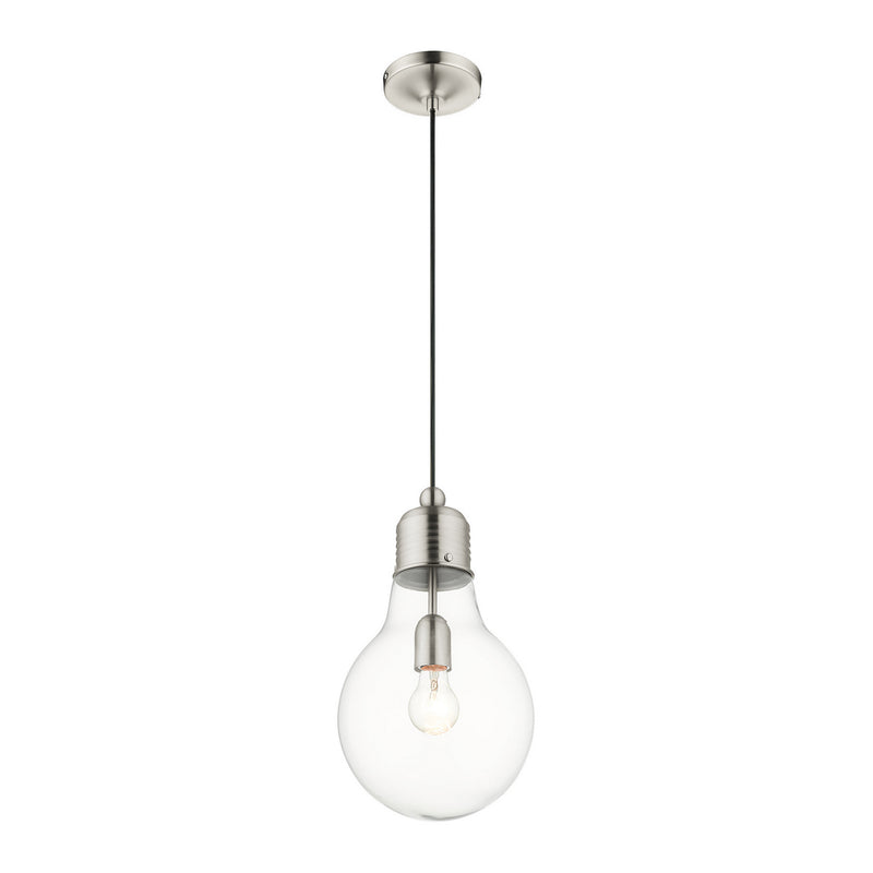 Livex Lighting 49092-91 One Light Pendant, Brushed Nickel