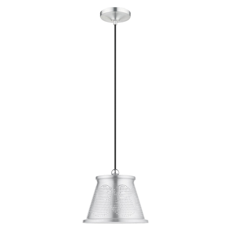 Livex Lighting 49096-66 One Light Pendant, Brushed Aluminum