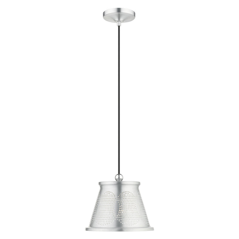 Livex Lighting 49096-66 One Light Pendant, Brushed Aluminum