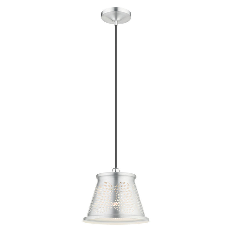 Livex Lighting 49096-66 One Light Pendant, Brushed Aluminum