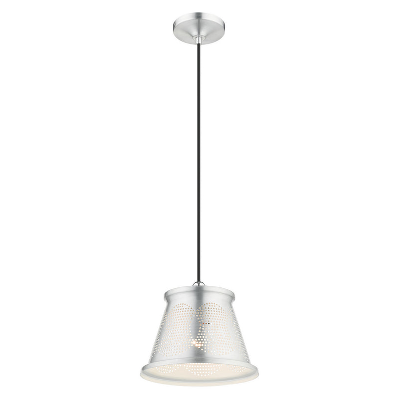 Livex Lighting 49096-66 One Light Pendant, Brushed Aluminum