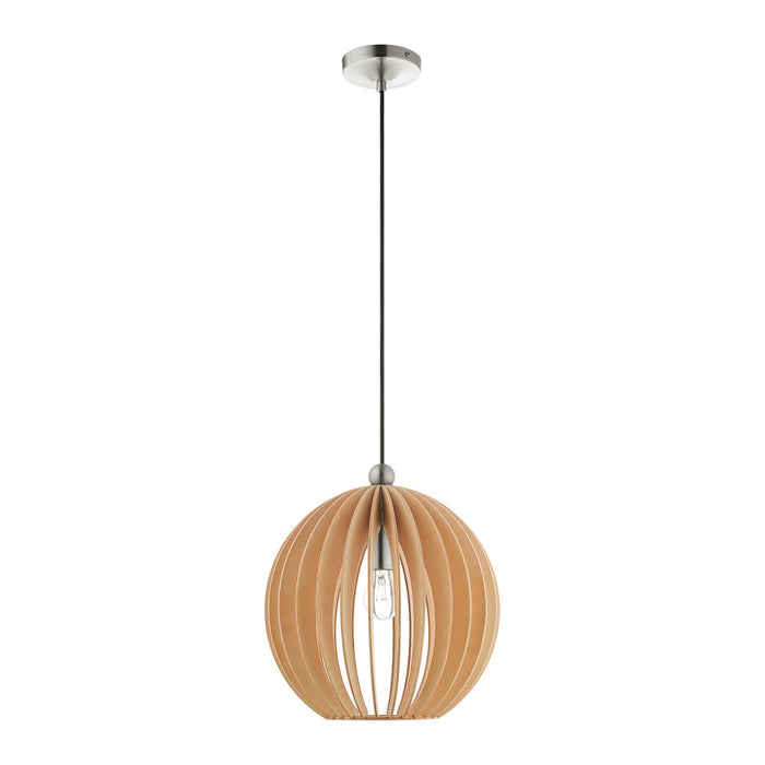 Livex Lighting 49099-91 One Light Pendant, Brushed Nickel