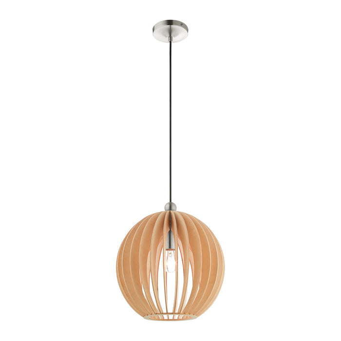 Livex Lighting 49099-91 One Light Pendant, Brushed Nickel