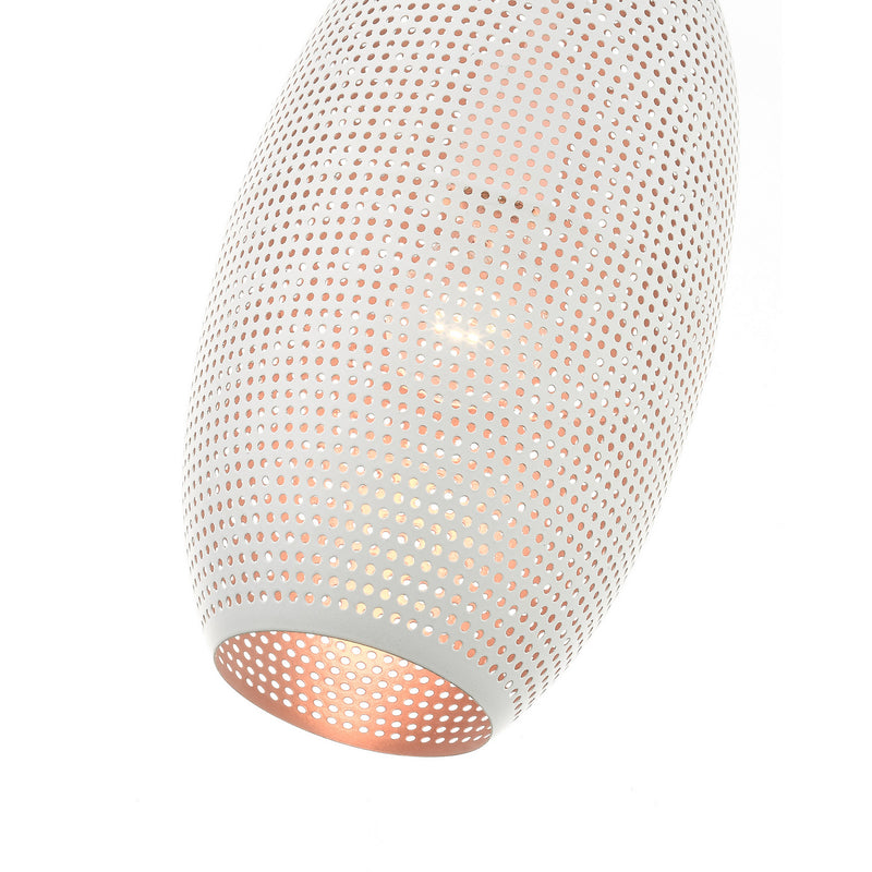 Livex Lighting 49101-03 One Light Pendant, White w/ Brushed Nickels