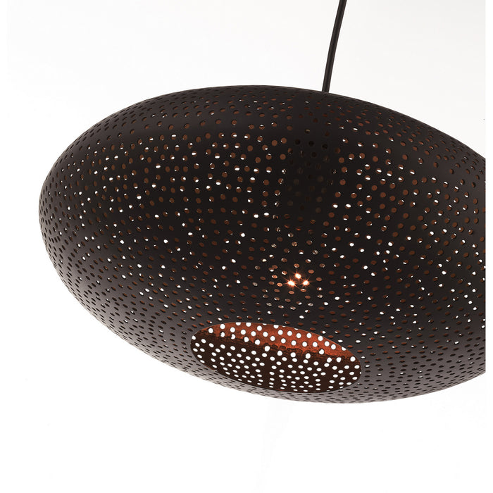 Livex Lighting 49102-07 One Light Pendant, Bronze w/ Antique Brasss