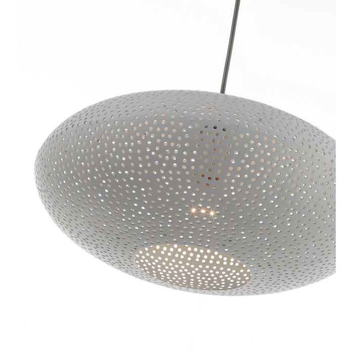 Livex Lighting 49102-80 One Light Pendant, Nordic Gray w/ Brushed Nickels