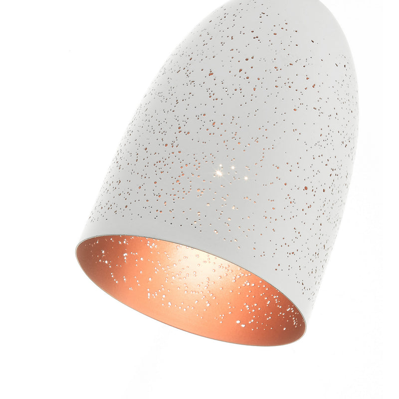 Livex Lighting 49107-03 One Light Pendant, White w/ Brushed Nickels