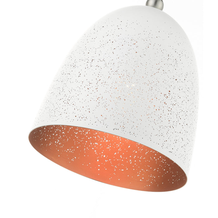 Livex Lighting 49108-03 One Light Pendant, White w/ Brushed Nickels