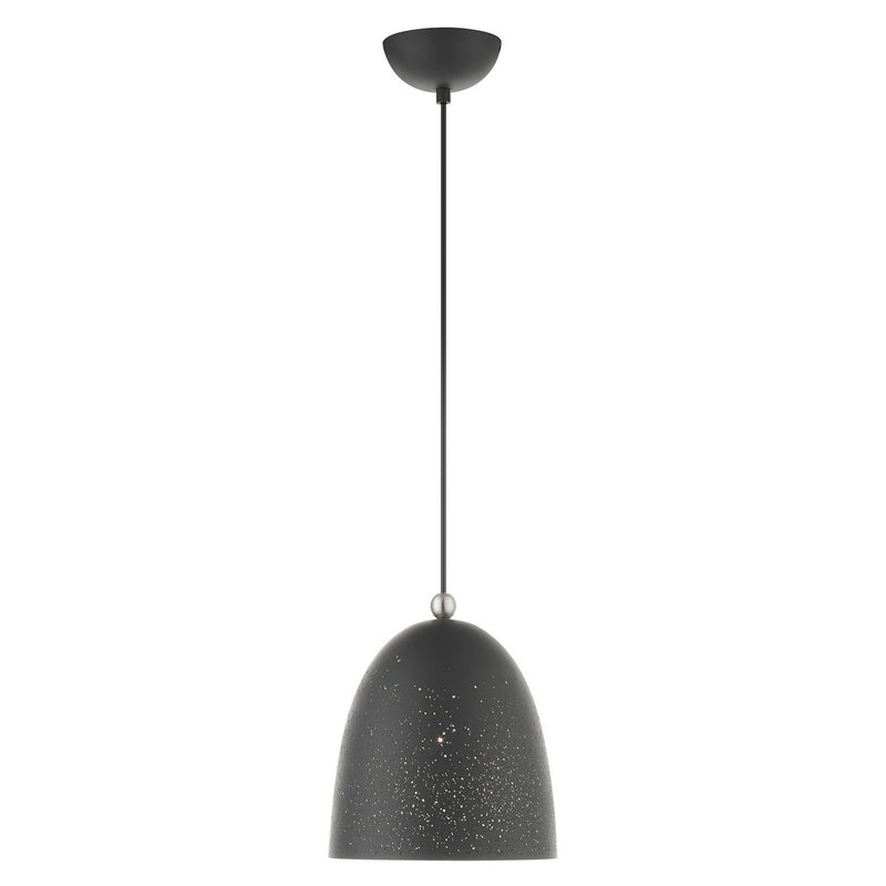 Livex Lighting 49108-76 One Light Pendant, Scandinavian Gray w/ Brushed Nickels