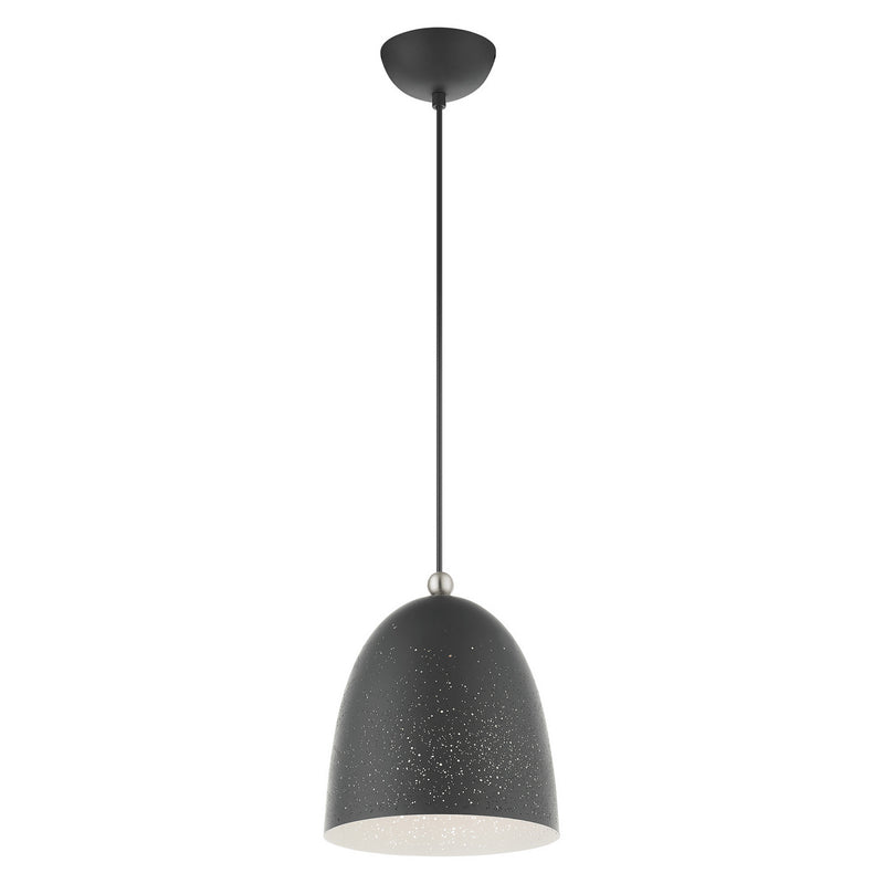 Livex Lighting 49108-76 One Light Pendant, Scandinavian Gray w/ Brushed Nickels