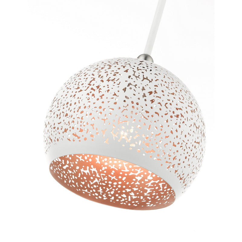 Livex Lighting 49181-03 One Light Pendant, White w/ Brushed Nickels