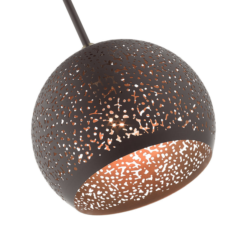 Livex Lighting 49181-07 One Light Pendant, Bronze w/ Antique Brasss