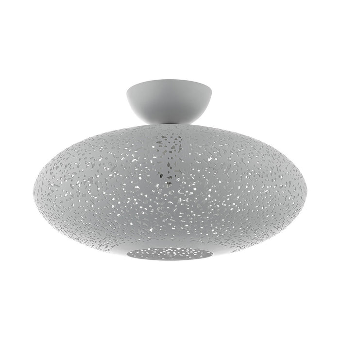 Livex Lighting 49183-80 One Light Semi Flush Mount, Nordic Gray w/ Brushed Nickels