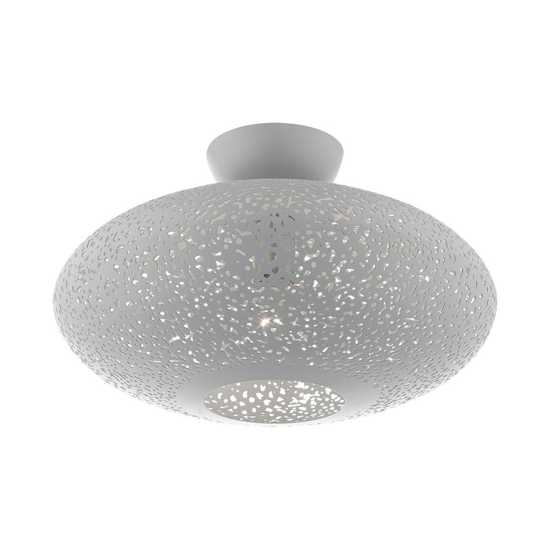 Livex Lighting 49183-80 One Light Semi Flush Mount, Nordic Gray w/ Brushed Nickels