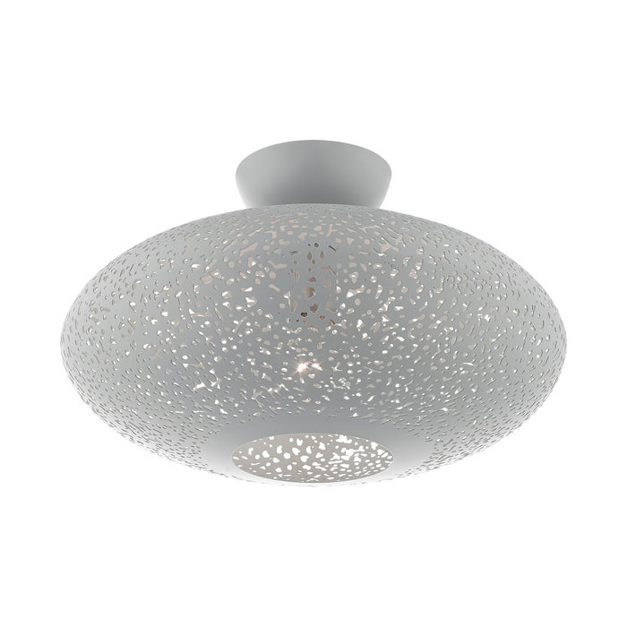 Livex Lighting 49183-80 One Light Semi Flush Mount, Nordic Gray w/ Brushed Nickels