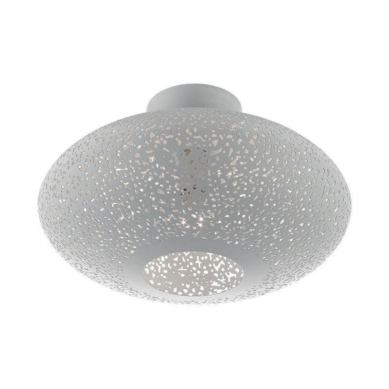 Livex Lighting 49183-80 One Light Semi Flush Mount, Nordic Gray w/ Brushed Nickels