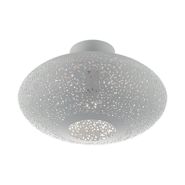 Livex Lighting 49183-80 One Light Semi Flush Mount, Nordic Gray w/ Brushed Nickels
