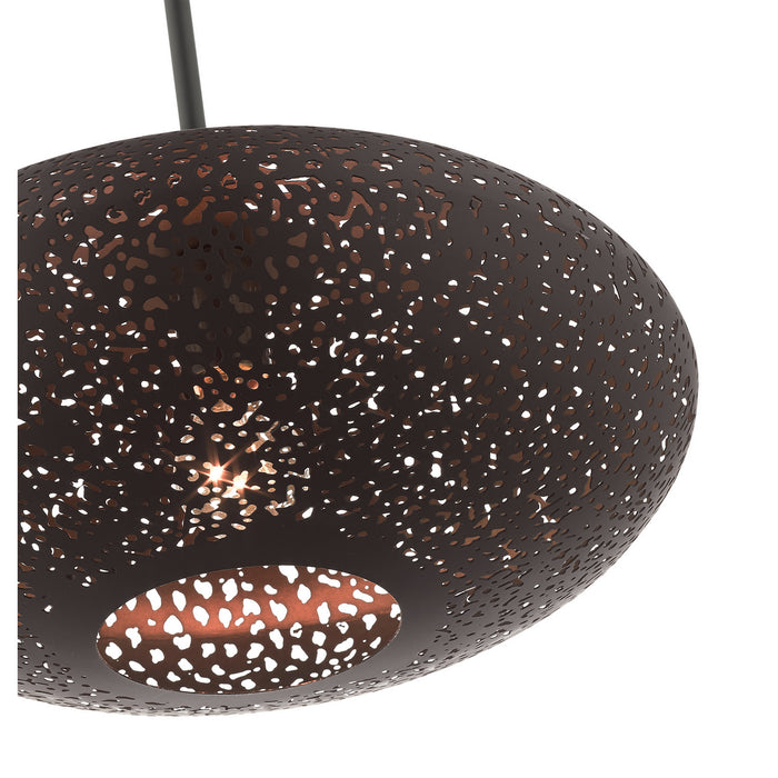 Livex Lighting 49184-07 One Light Pendant, Bronze w/ Antique Brasss
