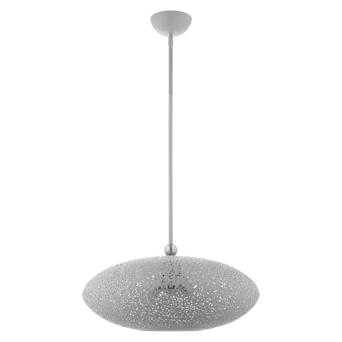 Livex Lighting 49185-80 Three Light Pendant, Nordic Gray w/ Brushed Nickels