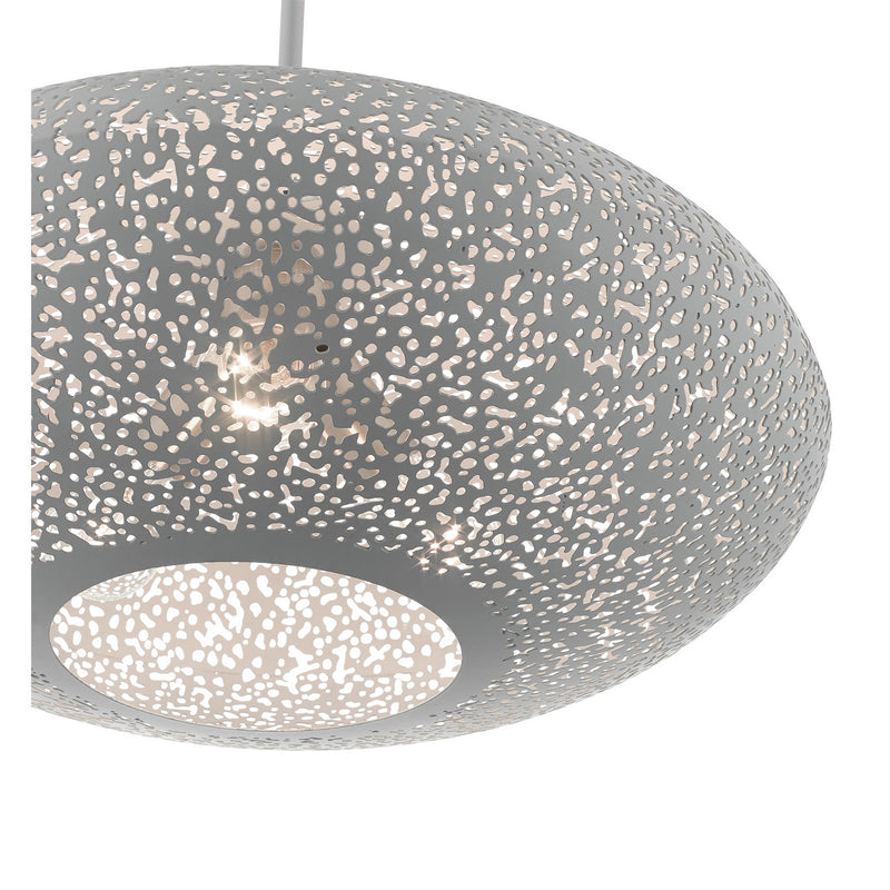 Livex Lighting 49185-80 Three Light Pendant, Nordic Gray w/ Brushed Nickels
