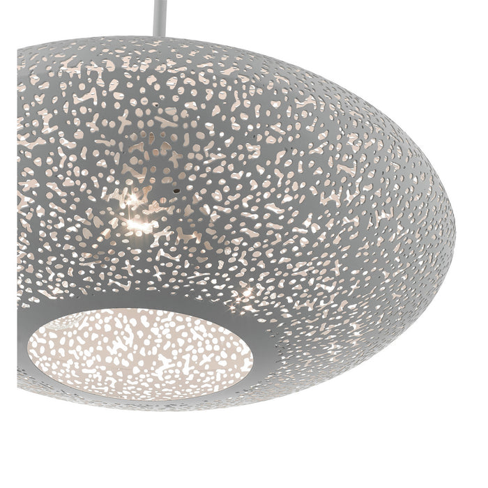 Livex Lighting 49185-80 Three Light Pendant, Nordic Gray w/ Brushed Nickels