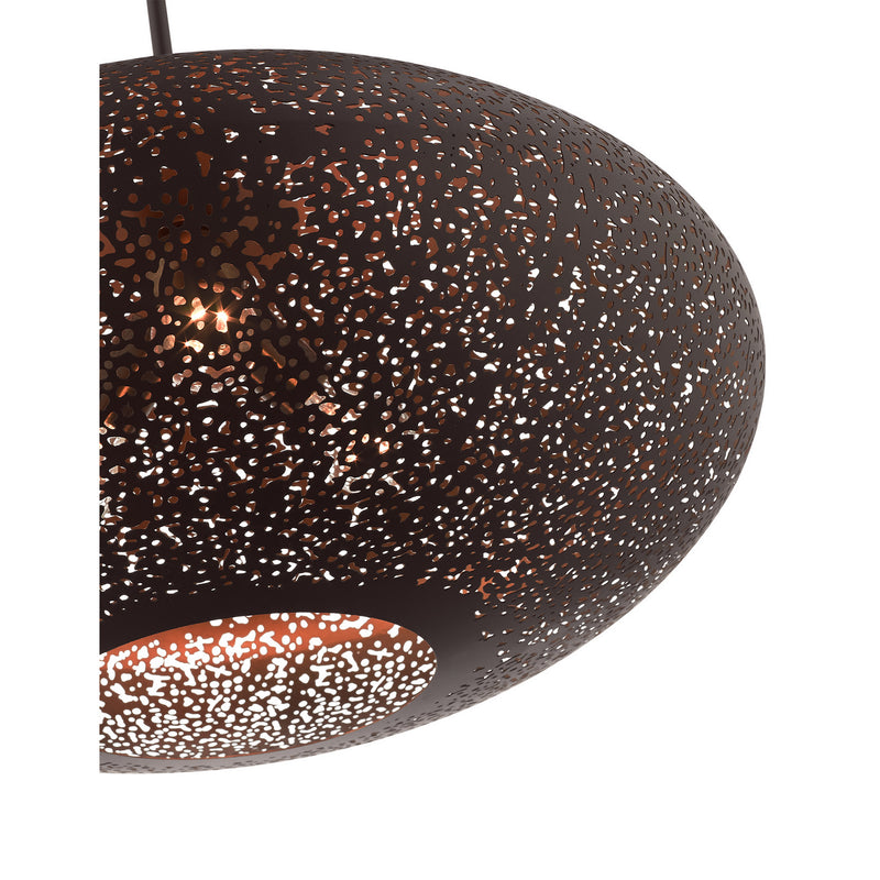 Livex Lighting 49186-07 Three Light Pendant, Bronze w/ Antique Brasss