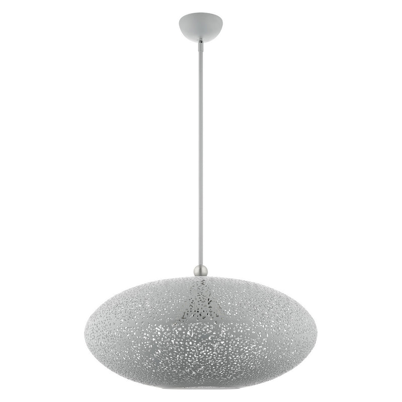 Livex Lighting 49186-80 Three Light Pendant, Nordic Gray w/ Brushed Nickels