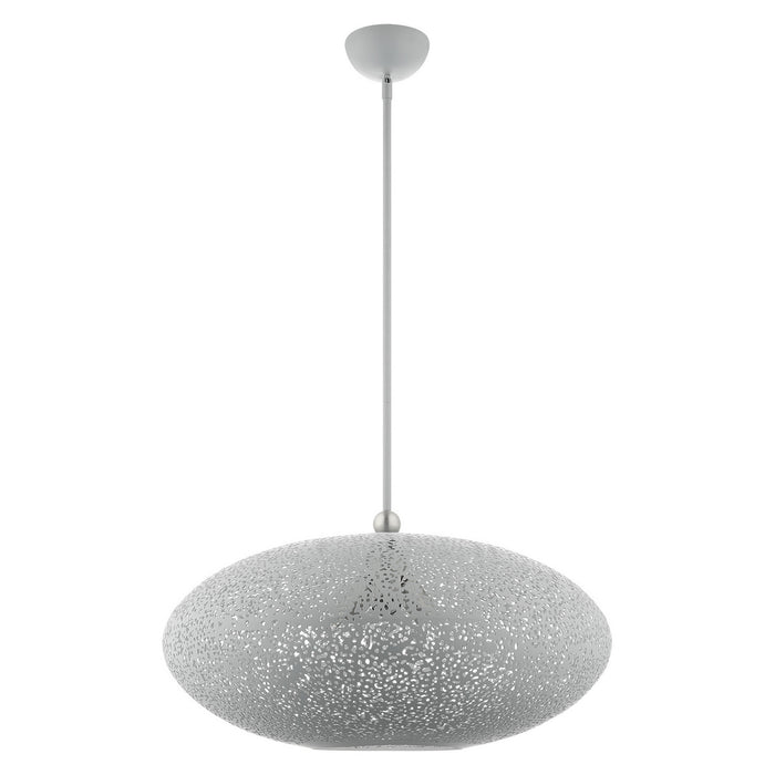 Livex Lighting 49186-80 Three Light Pendant, Nordic Gray w/ Brushed Nickels