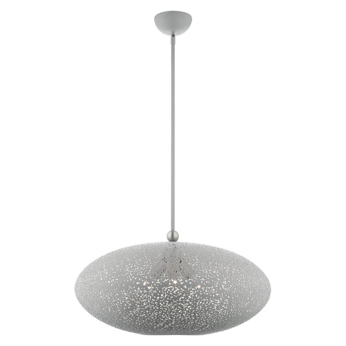 Livex Lighting 49186-80 Three Light Pendant, Nordic Gray w/ Brushed Nickels