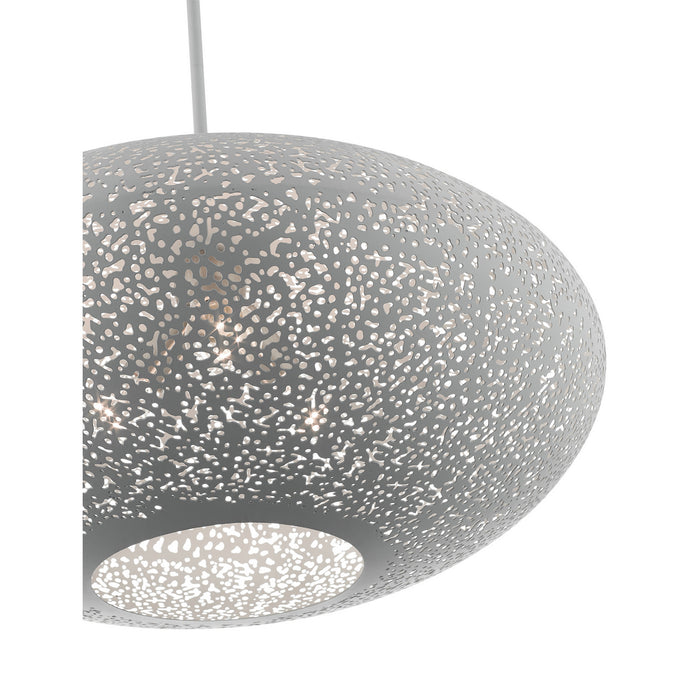 Livex Lighting 49186-80 Three Light Pendant, Nordic Gray w/ Brushed Nickels