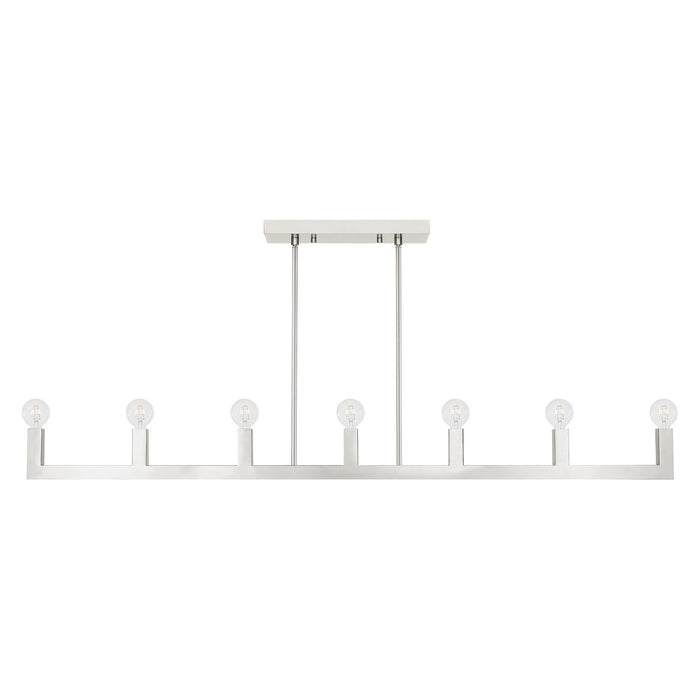 Livex Lighting 49209-91 Seven Light Linear Chandelier, Brushed Nickel