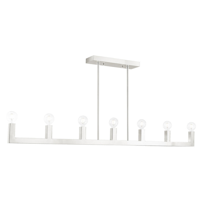 Livex Lighting 49209-91 Seven Light Linear Chandelier, Brushed Nickel