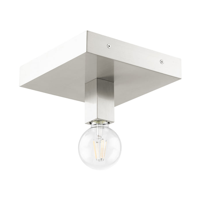 Livex Lighting 49210-91 One Light Flush Mount, Brushed Nickel