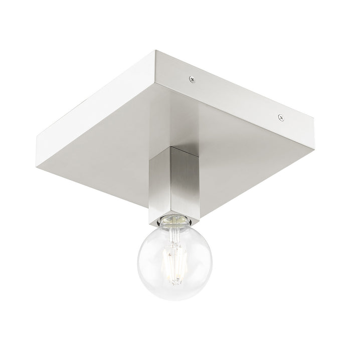 Livex Lighting 49210-91 One Light Flush Mount, Brushed Nickel
