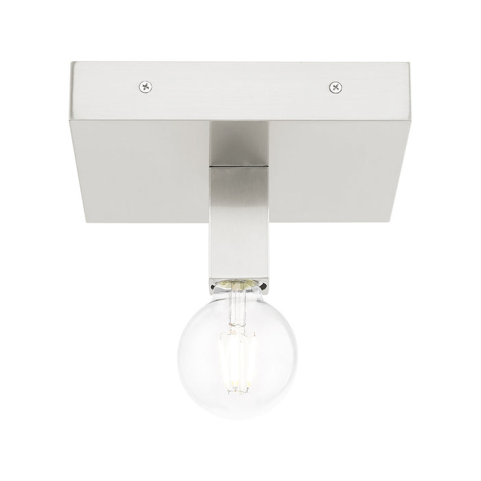 Livex Lighting 49210-91 One Light Flush Mount, Brushed Nickel
