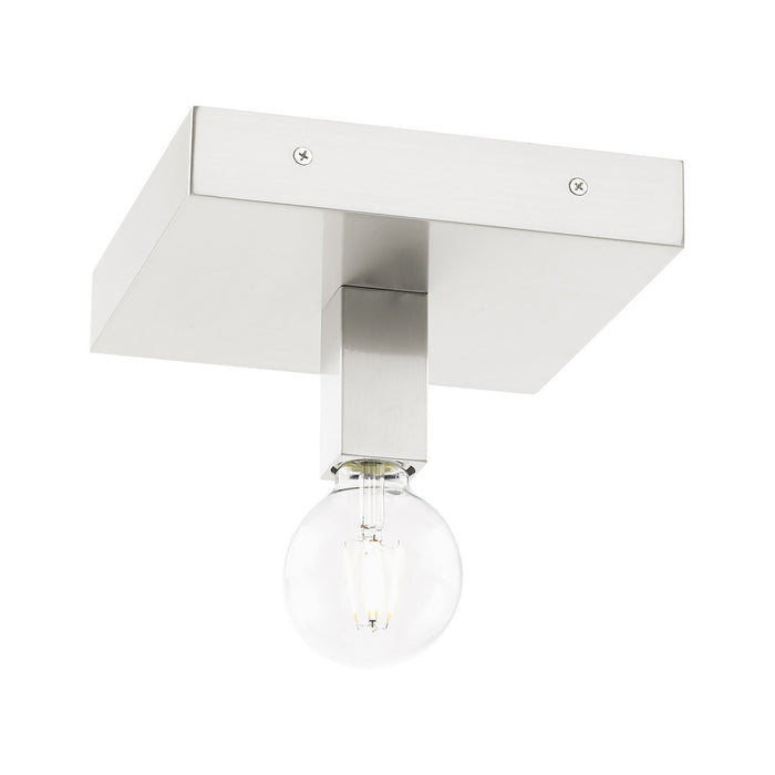 Livex Lighting 49210-91 One Light Flush Mount, Brushed Nickel