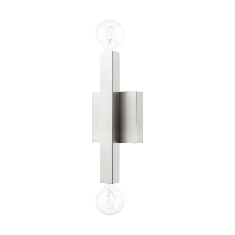 Livex Lighting 49212-91 Two Light Wall Sconce, Brushed Nickel