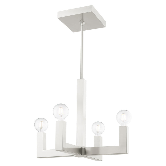 Livex Lighting 49214-91 Four Light Chandelier, Brushed Nickel
